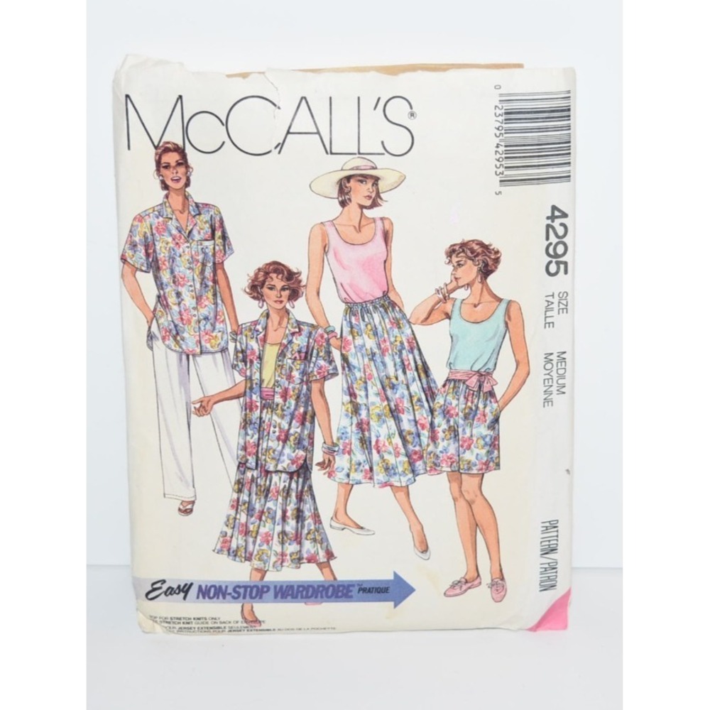 McCalls 4295 Womens M 6-24 EASY Wardrobe Tank Shirt‎ Skirt Pants Shorts Pattern